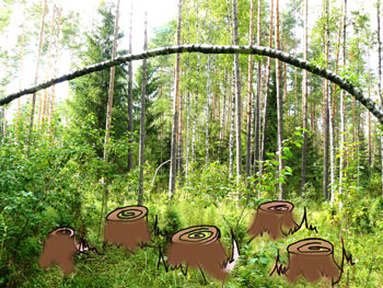 лес
